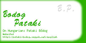 bodog pataki business card